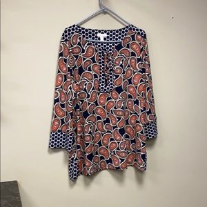 Charter Club laced front tunic size XL NWT